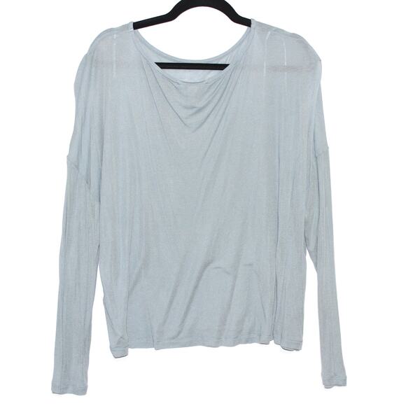 AllSaints Francesco Rita Oversize Long Sleeve T-Shirt Light Blue Size Large - Picture 5 of 7